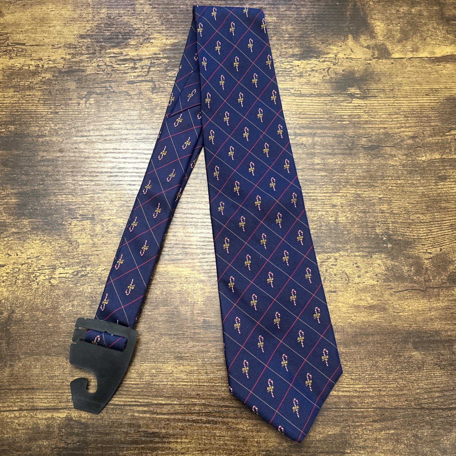 Brooks Brothers Makers Mens Neck Tie Candycanes Pure Silk Blue Holidays Festive